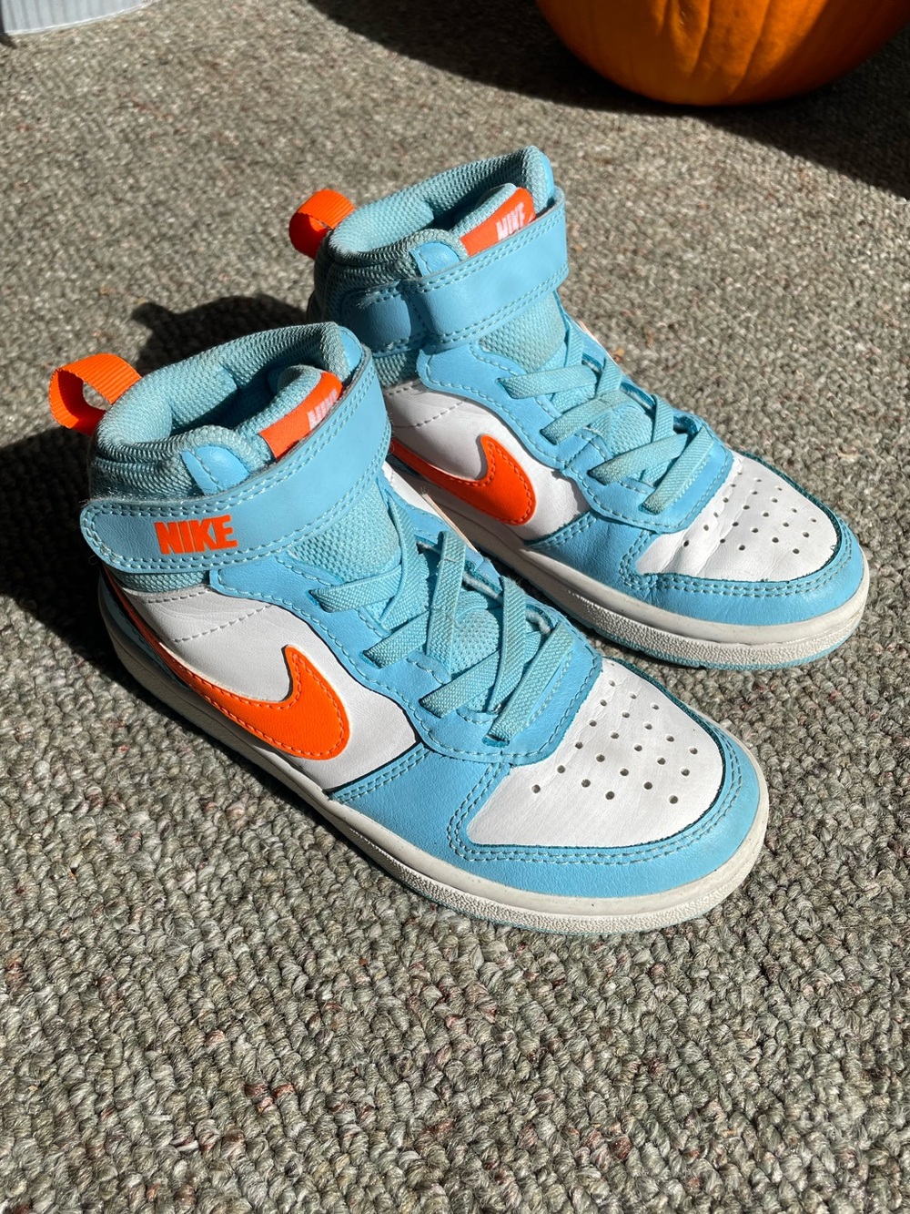 Nike Court Borough Mid 2 Aquarius Blue Orange HF4792-407 11C